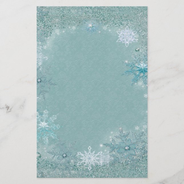 Papeterie Snowflake Aqua Frost (Devant)