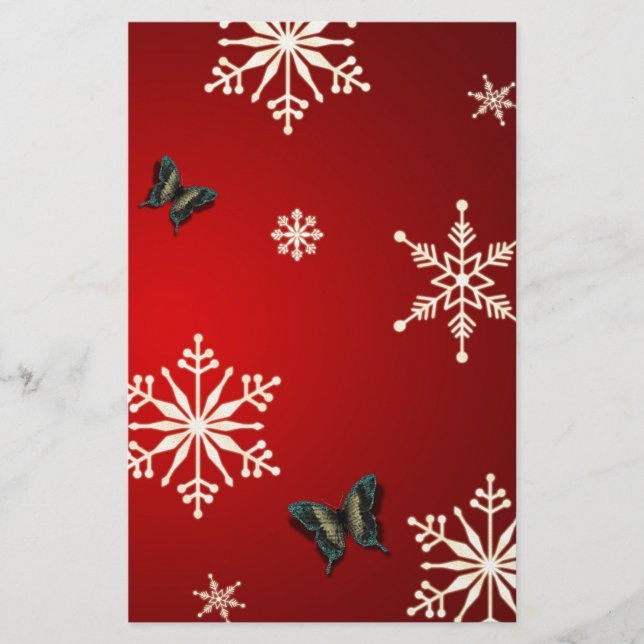 Papeterie Snowflakes et papillons (Devant)