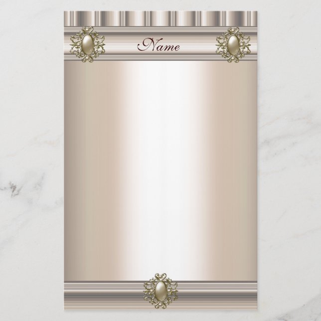 Papeterie Soie perle beige Jewel (Devant)