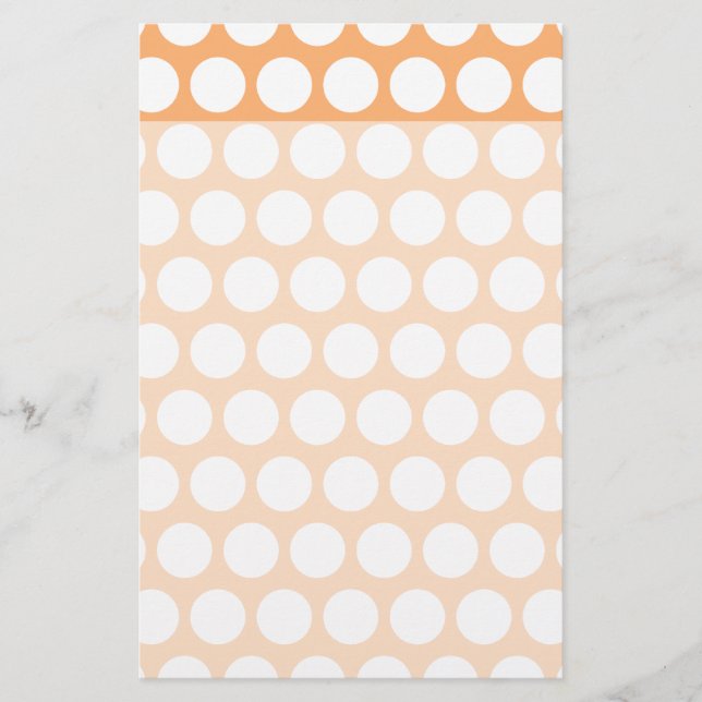 Papeterie Sorbet orange et pois blancs (Devant)
