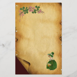 PAPETERIE ST PATRICK'S DAY - IRLANDE, FILLE ET SHAMROCK