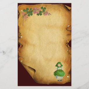 PAPETERIE ST PATRICK'S DAY - IRLANDE, FILLE ET SHAMROCK