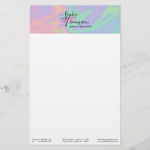 Papeterie Station Holographique moderne Rainbow Pastel