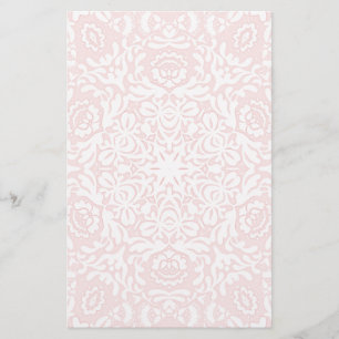 Papeterie Stationery florale en dentelle rose romantique