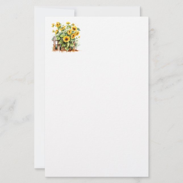 Papeterie Stationery Paper-Sunflowers (Devant)