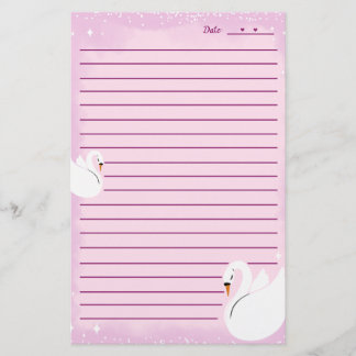 Papeterie Stationery paper Swan delicate