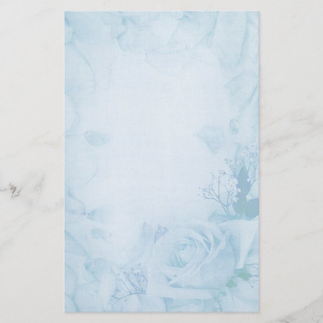 Papeterie Stationery vintage Romantic Blue Rose (Devant)