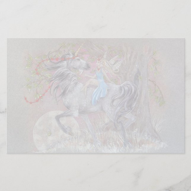 Papeterie Stationnaire - licorne Valentine (Devant)