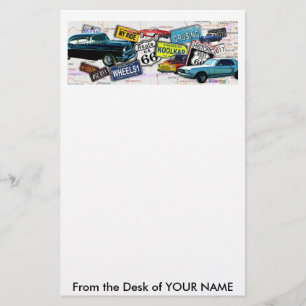 Papeterie Stationnaire - voitures de l'itinéraire 66_Classic