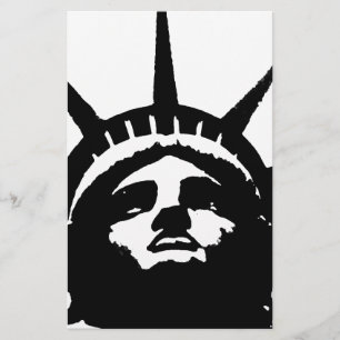 Papeterie Statue de la Liberté en pop art noir et blanc