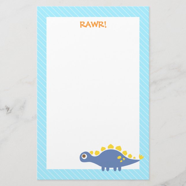 Papeterie Stégosaure Dinosaure Bleu Mignon Pour Enfants (Devant)