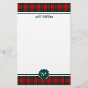 Papeterie Stewart de monogramme de tartan de clan d'Atholl