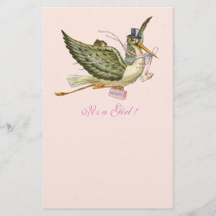Papeterie STORL BABY SHOWER FILLE rose pâle