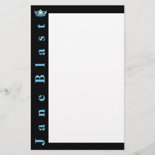 Papeterie Style Crown Stationery de Miss America-Turquoise/W