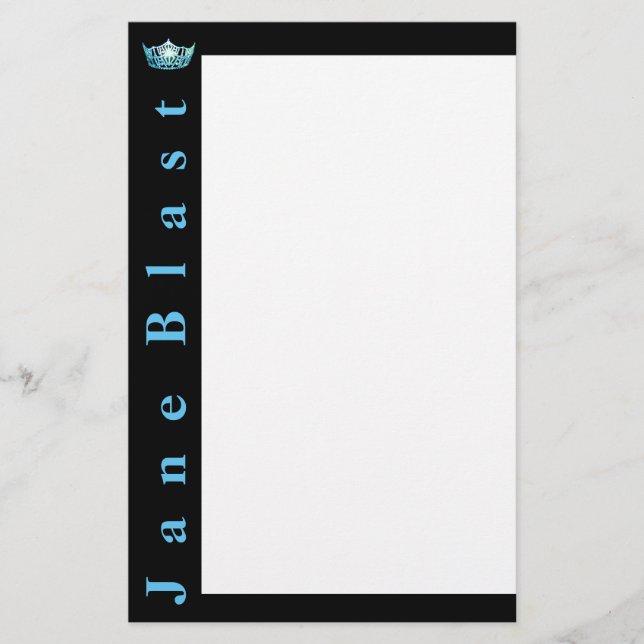 Papeterie Style Crown Stationery de Miss America-Turquoise/W (Devant)