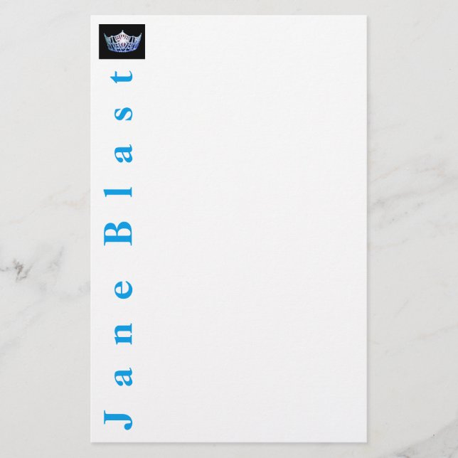 Papeterie Style Crown Stationery de Miss America-Turquoise/W (Devant)