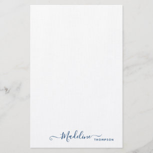 Papeterie Stylisme tendance Navy Blue Script Typographie