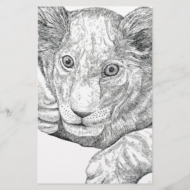 Papeterie Stylo Lion Cub et encre (Devant)
