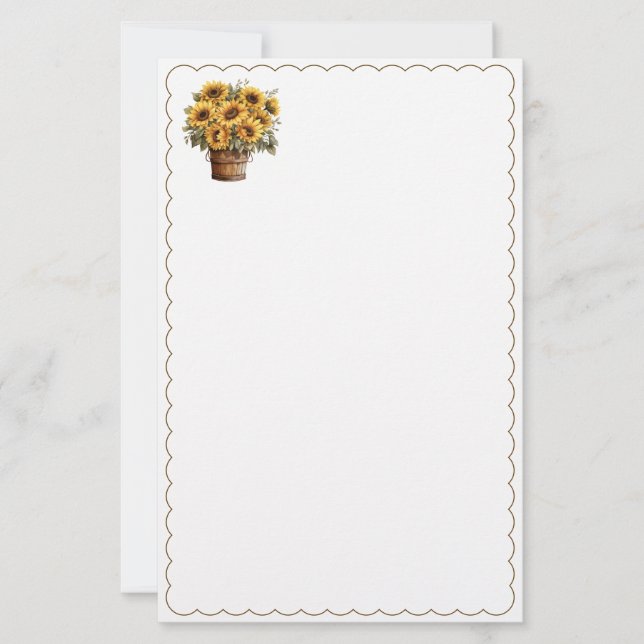 Papeterie Sunflowers Stationery Paper (Devant)