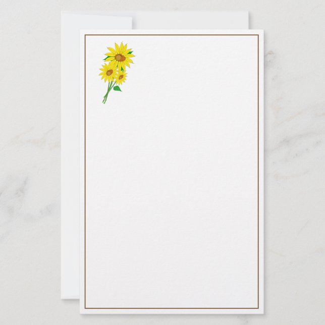 Papeterie Sunflowers Stationery Paper (Devant)