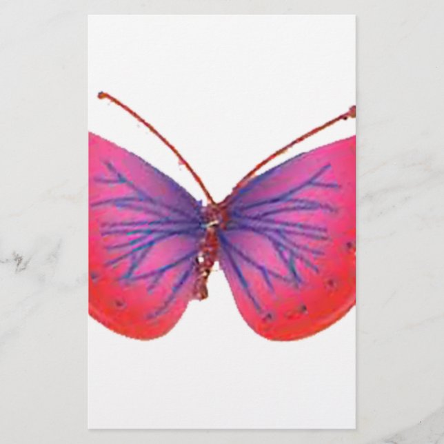 Papeterie "Sunset Bloom" Impression d'art de papillon rouge  (Devant)
