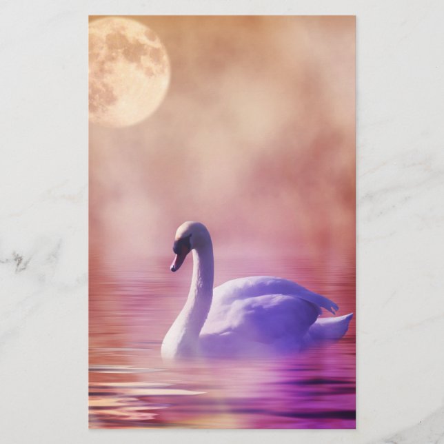 Papeterie Swan sur un papier de papier à gratter de lac brum (Devant)