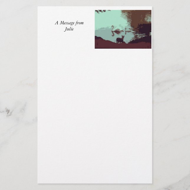 Papeterie - Swans et chien (Devant)