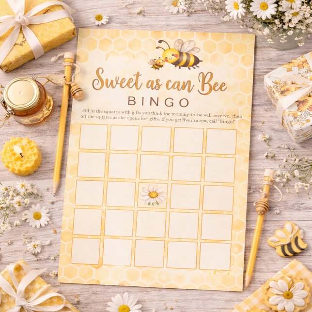 Papeterie Sweet As Can Bee -  Baby Shower Bingo Game (Créateur téléchargé)