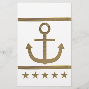 Papeterie symbole de bonheur d'ancre en or