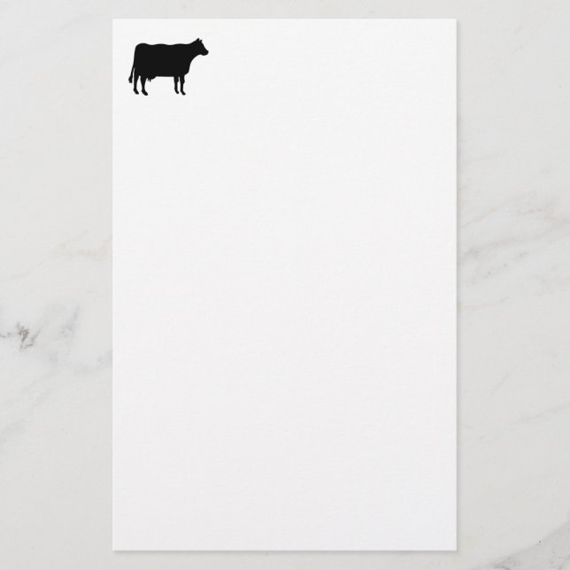 Papeterie Symbole de la vache - Noir sur Blanc (Devant)