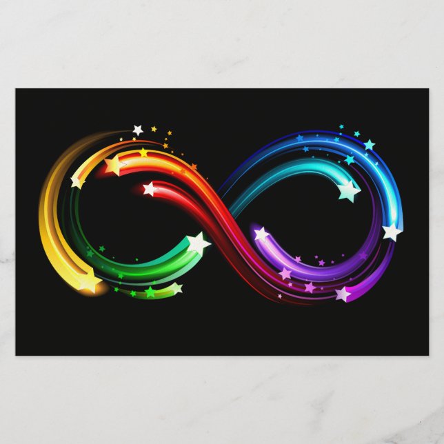 Papeterie Symbole de l'infini des comètes arc-en-ciel (Devant)