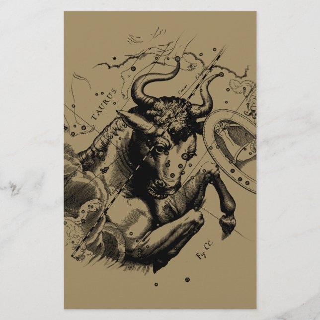 Papeterie Symbole de Taurus Constellation Hevelius circa 169 (Devant)