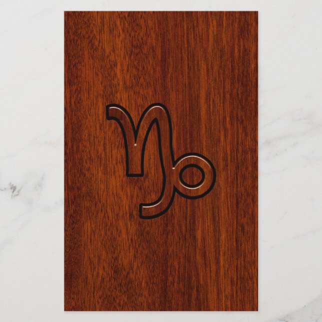 Papeterie Symbole du Zodiac Capricorn en Mahogany Style prin (Devant)