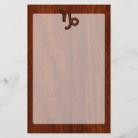 Symbole du Zodiaque de Capricorne en style bois de