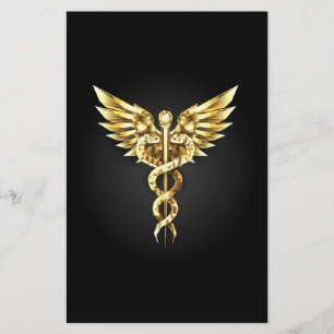 Papeterie Symbole Polygonal Or Caduceus