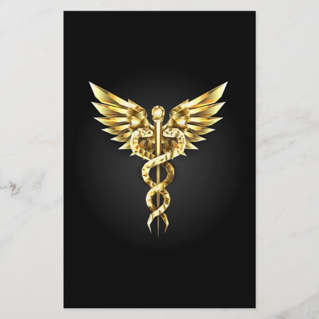 Papeterie Symbole Polygonal Or Caduceus (Devant)