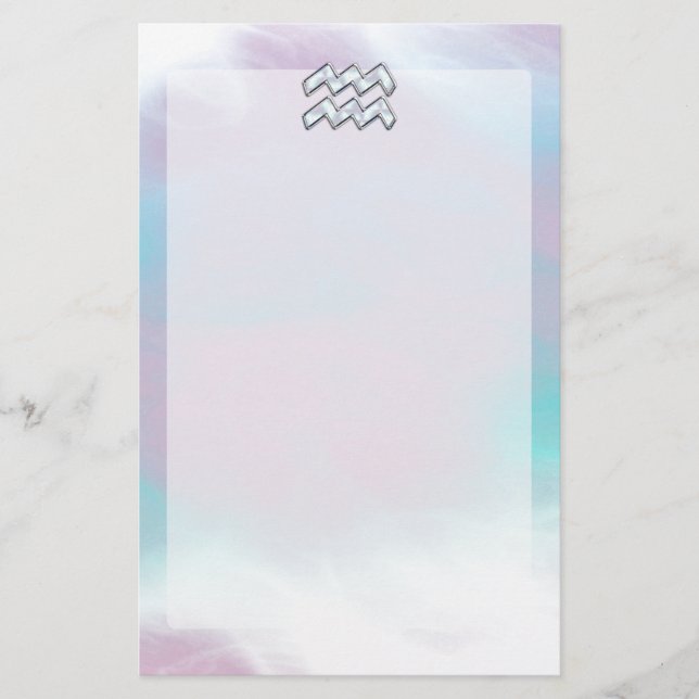 Papeterie Symbole Zodiaque Aquarius sur la Mère du Décor Pea (Devant)