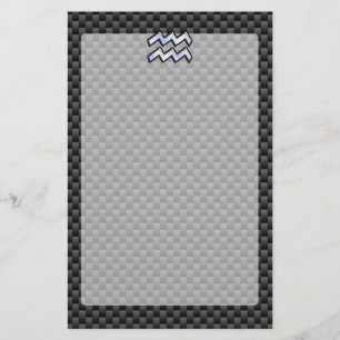 Papeterie Symbole Zodiaque d'argent Aquarius Style fibre de