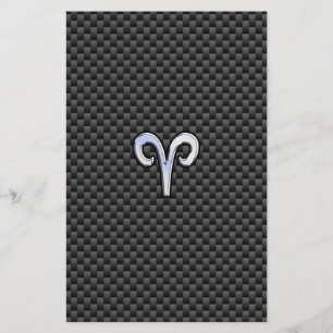 Papeterie Symbole Zodiaque de Bélier Noir Carbone Décor