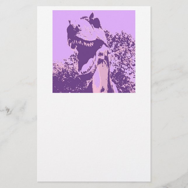 Papeterie T-Rex Dinosaure Violet (Devant)