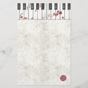 Papeterie tachée de sang de piano de Goth