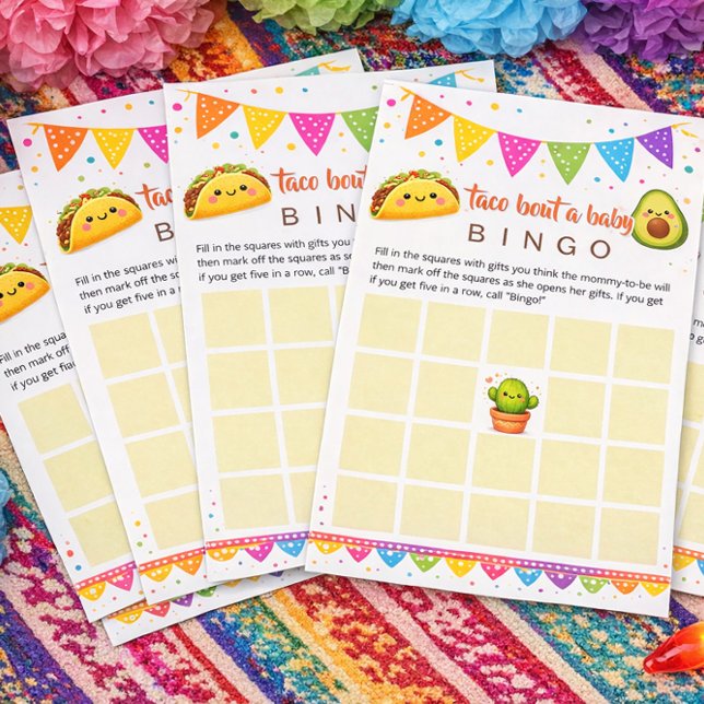 Papeterie Taco bout a baby -  Baby Shower Bingo Game (Créateur téléchargé)