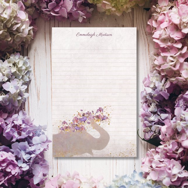 Papeterie Tan Elephant Dreamy Boho Chic Monogram Stationery (Créateur téléchargé)