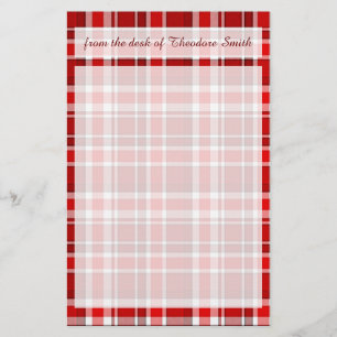 Papeterie Tartan blanc rouge