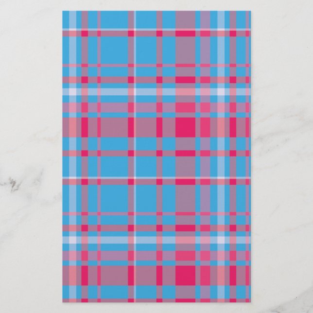 Papeterie Tartan bleu et rouge (Devant)
