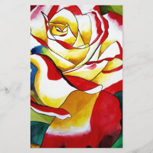 Papeterie Tea Rose aquarelle art original Flower