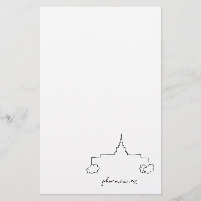 Papeterie temple de phoenix arizona croquis simple moderne (Devant)