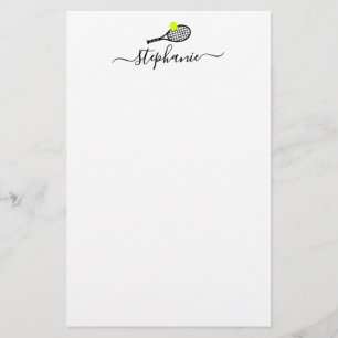 Papeterie Tennis Stationery Papier Script Nom personnalisé