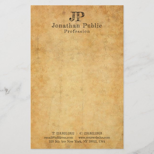 Papeterie Texte personnalisé désorienté Vieux papier Apparen (Devant)