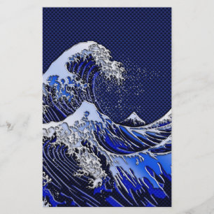 Papeterie The Great Hokusai Wave Carbon Fiber